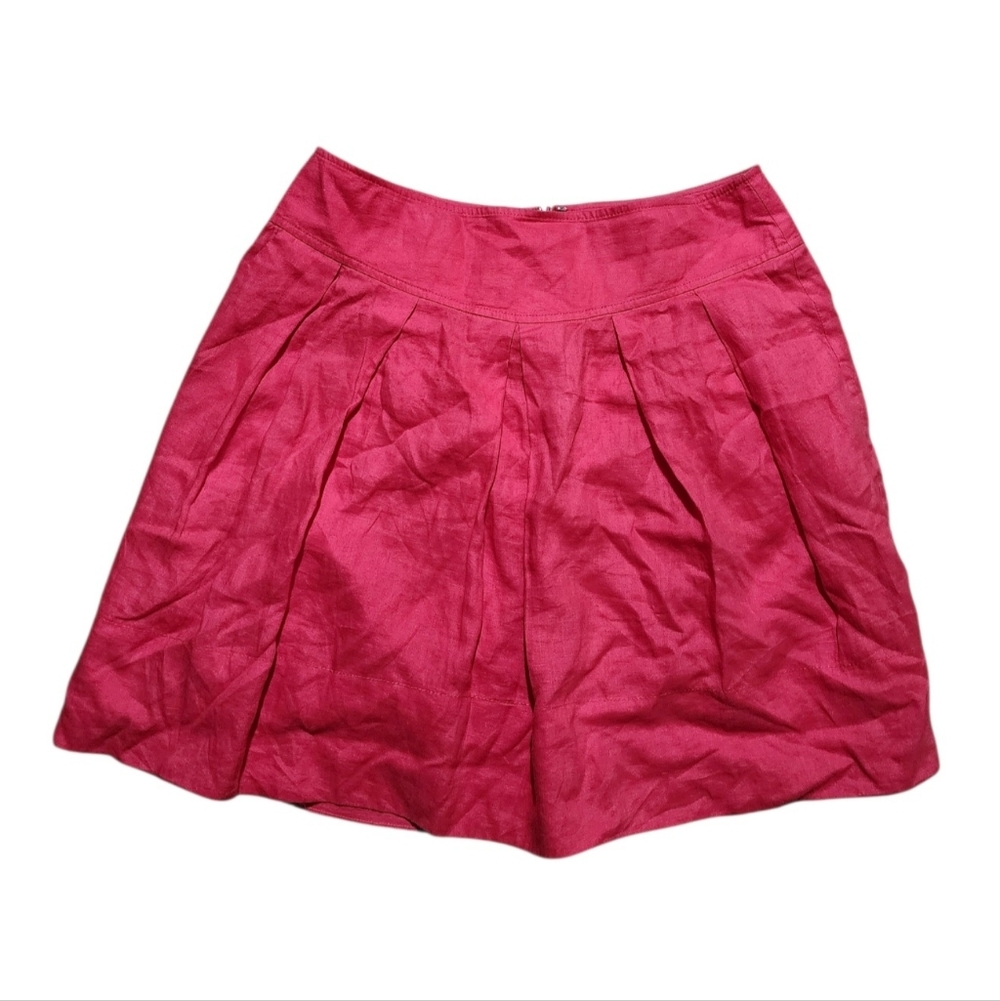 Banana Republic Banana Republic Pink Pleated Linen Blend Mini Skirt, Size 8